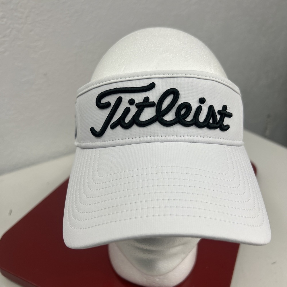 Titleist Men's Golf Visor NEW White Black UFG Insurance Adj Strap